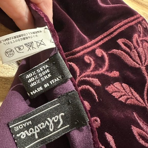 Salvatore Ferragamo Purple Velvet Scarf - Picture 7 of 8